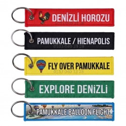 Denizli & Pamukkale Temalı Özel Baskılı Kumaş Anahtarlık – kumaşanahtarlık.com